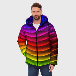 Куртка зимняя мужская Color line neon pattern Abstraction Summer 2023, цвет: 3D-красный — фото 2