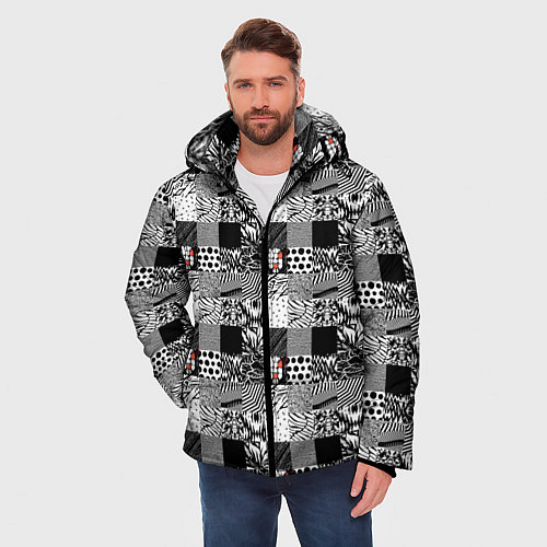 Мужская зимняя куртка Share Your Blurryface - паттерн / 3D-Светло-серый – фото 3
