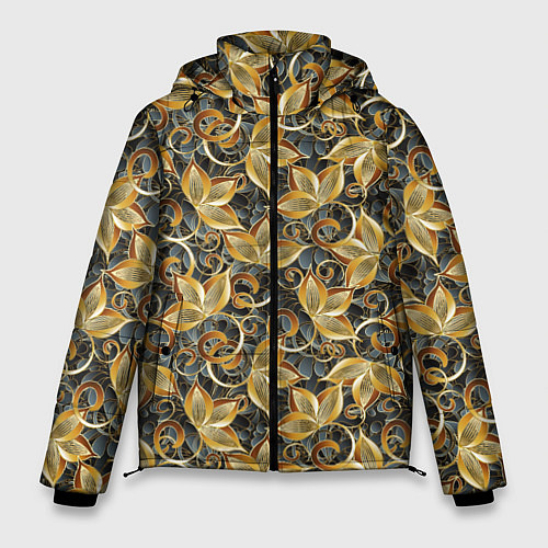 Мужская зимняя куртка Текстурные узоры / 3D-Светло-серый – фото 1