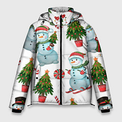 Куртка зимняя мужская НОВОГОДНИЕ ПЕРСОНАЖИ NEW YEARS CHARACTERS, цвет: 3D-светло-серый