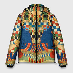 Куртка зимняя мужская Египетский орнамент, цвет: 3D-красный