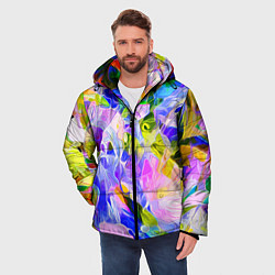Куртка зимняя мужская Красочный цветочный узор Весна - Лето 2023 Colorfu, цвет: 3D-светло-серый — фото 2
