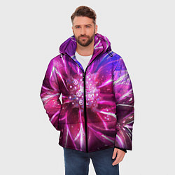 Куртка зимняя мужская Неоновый Цветок Neon Flower, цвет: 3D-красный — фото 2