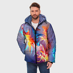 Куртка зимняя мужская Замерзшее пламя, цвет: 3D-черный — фото 2