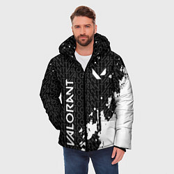 Куртка зимняя мужская Valorant - Паттерн надписи, цвет: 3D-светло-серый — фото 2