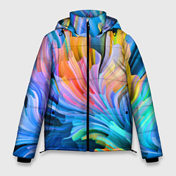 Куртка зимняя мужская Красочный абстрактный паттерн Лето Colorful Abstra, цвет: 3D-светло-серый