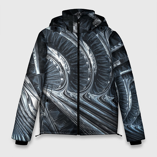 Мужская зимняя куртка Фрактальный абстрактный паттерн Броня Fractal Abst / 3D-Светло-серый – фото 1