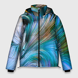 Куртка зимняя мужская Абстрактная красочная композиция Полосы Abstract c, цвет: 3D-красный
