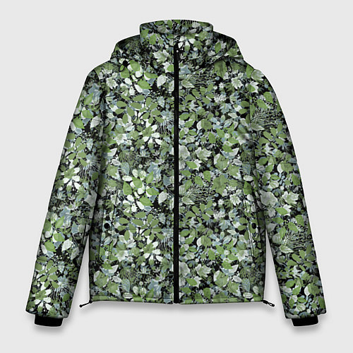 Мужская зимняя куртка Летний лесной камуфляж в зеленых тонах / 3D-Светло-серый – фото 1