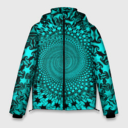 Куртка зимняя мужская NEON FRACTAL PATTERN, цвет: 3D-светло-серый
