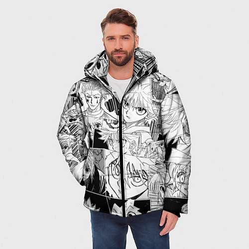 Мужская зимняя куртка Hunter x Hunter pattern / 3D-Светло-серый – фото 3