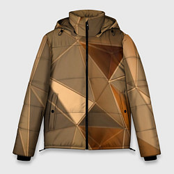 Куртка зимняя мужская Золотые 3D треугольники, цвет: 3D-светло-серый