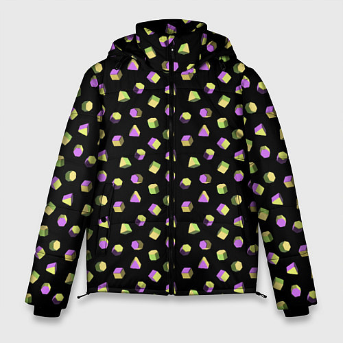 Мужская зимняя куртка Объемные цветные геометрические фигуры / 3D-Светло-серый – фото 1
