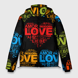 Куртка зимняя мужская Love, Amor, Любовь - Неон версия, цвет: 3D-светло-серый