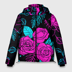 Куртка зимняя мужская Авангардный паттерн из роз Лето, цвет: 3D-красный
