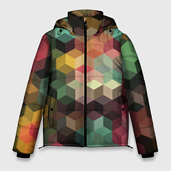 Куртка зимняя мужская Разноцветный геометрический узор 3D, цвет: 3D-светло-серый