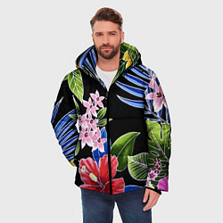 Куртка зимняя мужская Floral vanguard composition Летняя ночь Fashion tr, цвет: 3D-красный — фото 2