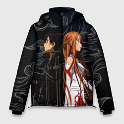 Куртка зимняя мужская Кирито и Асуна - Sword Art Online, цвет: 3D-черный