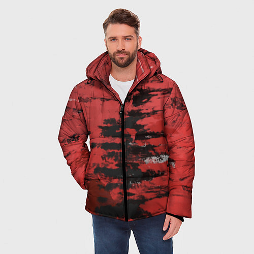 Мужская зимняя куртка Взгляд во тьму / 3D-Красный – фото 3
