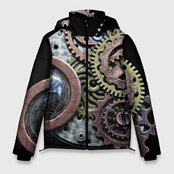 Куртка зимняя мужская Mechanism of gears in Steampunk style, цвет: 3D-красный