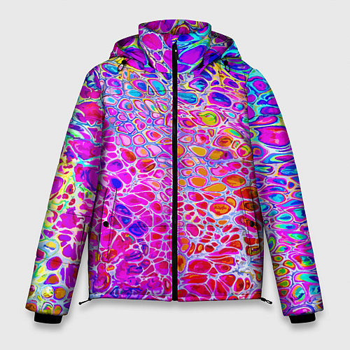 Мужская зимняя куртка Красочные всплески красок Экспрессия / 3D-Светло-серый – фото 1