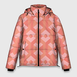 Куртка зимняя мужская Геометрический узор розового цвета geometric pink, цвет: 3D-красный