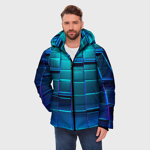 Мужская зимняя куртка BLUE SQUARES / 3D-Светло-серый – фото 3