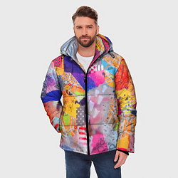 Куртка зимняя мужская Patchwork quilt Fashion trend, цвет: 3D-светло-серый — фото 2