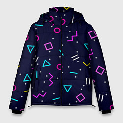 Куртка зимняя мужская Neon geometric shapes, цвет: 3D-светло-серый