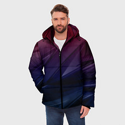 Куртка зимняя мужская Geometry violet dark, цвет: 3D-красный — фото 2