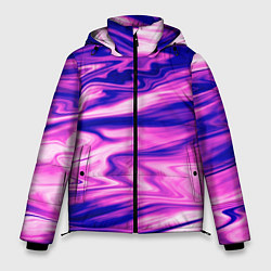 Куртка зимняя мужская Розово-фиолетовый мраморный узор, цвет: 3D-черный