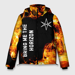 Куртка зимняя мужская Bring Me the Horizon и пылающий огонь, цвет: 3D-черный