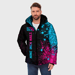 Куртка зимняя мужская Nine Inch Nails - neon gradient, цвет: 3D-черный — фото 2