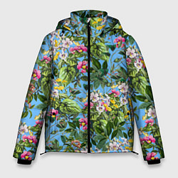 Куртка зимняя мужская Милые Цветы, цвет: 3D-красный
