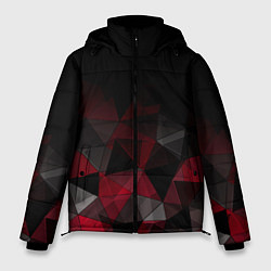 Куртка зимняя мужская Черно-красный геометрический, цвет: 3D-черный