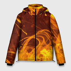 Куртка зимняя мужская Абстрактные языки пламени из красок, цвет: 3D-красный