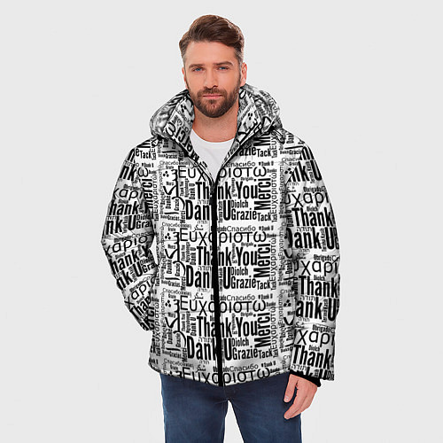 Мужская зимняя куртка Thank you quote / 3D-Светло-серый – фото 3