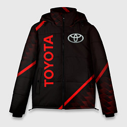 Куртка зимняя мужская Toyota Красная абстракция, цвет: 3D-красный