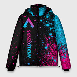 Куртка зимняя мужская Apex Legends - neon gradient: по-вертикали, цвет: 3D-черный