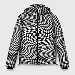 Куртка зимняя мужская Гипнотическая спираль - оптическая иллюзия, цвет: 3D-светло-серый