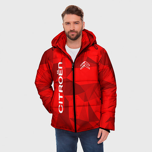 Мужская зимняя куртка Citroёn - logo / 3D-Красный – фото 3