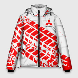 Куртка зимняя мужская Mitsubishi - красный след шины, цвет: 3D-красный