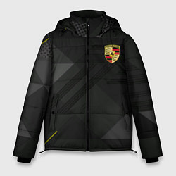 Куртка зимняя мужская Porsche - logo, цвет: 3D-светло-серый