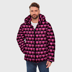 Куртка зимняя мужская Poppy Playtime - Kissy Missy Pattern - Huggy Wuggy, цвет: 3D-черный — фото 2