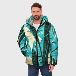Куртка зимняя мужская Винтажный папоротник, цвет: 3D-черный — фото 2