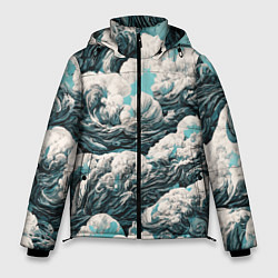 Куртка зимняя мужская Облачные узоры, цвет: 3D-светло-серый