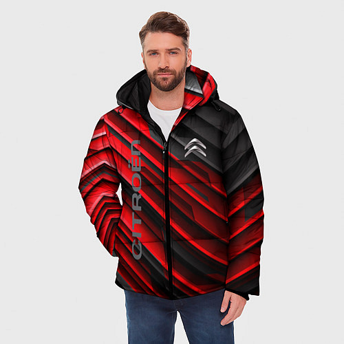 Мужская зимняя куртка Citroёn - sport / 3D-Красный – фото 3