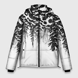 Куртка зимняя мужская Перевёрнутый лес, цвет: 3D-черный