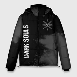 Куртка зимняя мужская Dark Souls glitch на темном фоне: символ и надпись, цвет: 3D-черный