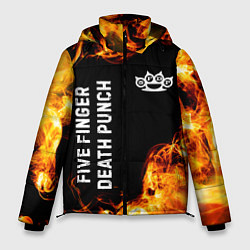 Куртка зимняя мужская Five Finger Death Punch и пылающий огонь, цвет: 3D-черный